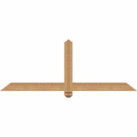 Ekena Millwork Eugene Smooth Timber Gable Bracket, Western Red Cedar, 60"W x 22"H x 3 1/2"D x 3 1/2"F, 9/12 Pitch GBW060X22X0404EUG00SWR